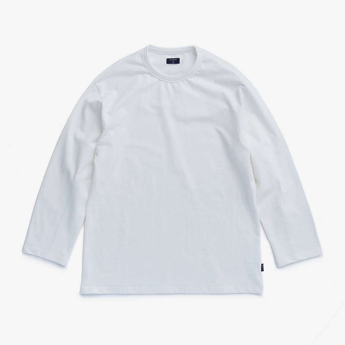 BACK LINE ダブルネック長袖ロングTシャツ | メンズ | 1枚 | WHTTP_BL | WHITE