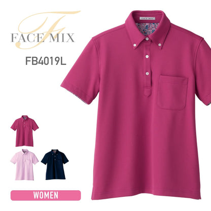 レディスポロシャツ(花柄 B)　 | レディース | 1枚 | FB4019L | ピンク