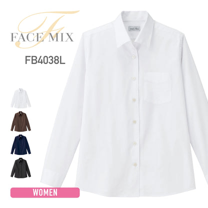 レディス開襟長袖ブラウス | レディース | 1枚 | FB4038L | ホワイト