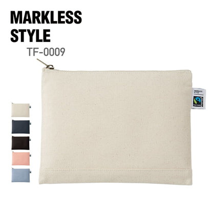 フェアトレードコットン キャンバスフラットポーチ（M） | ノベルティ(小物) | 1枚 | TF-0009 | ナチュラル
