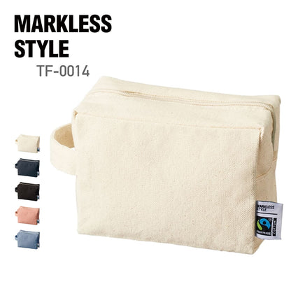 フェアトレードコットン キャンバスファスナーポーチ（M） | ノベルティ(小物) | 1枚 | TF-0014 | ナチュラル