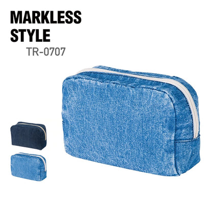 デニムファスナーポーチ（Ｍ） | ノベルティ(小物) | 1枚 | TR-0707 | ヴィンテージブルー