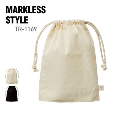 オーガニックコットン ガゼット巾着（M） | ノベルティ(小物) | 1枚 | TR-1169 | ナチュラル