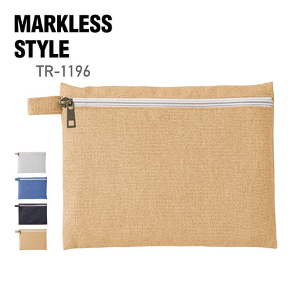 シャンブリック キャンバスフラットポーチ（L） | ノベルティ(小物) | 1枚 | TR-1196 | ベージュ