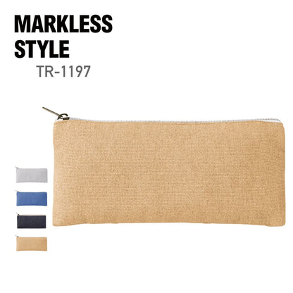 シャンブリック キャンバスフラットポーチ ロング | ノベルティ(小物) | 1枚 | TR-1197 | ベージュ