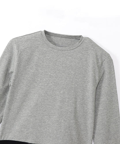 クルーネックロングTシャツ (CW4-Q501)  | メンズ | 1枚 | CW4-Q501 | オックスフォードグレー