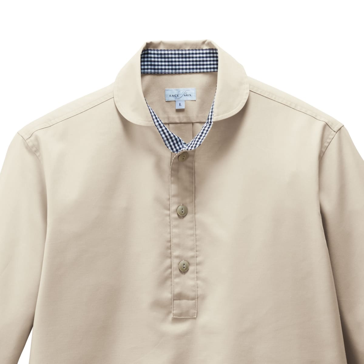 プルオーバー七分袖シャツ | メンズ | 1枚 | FB4566U | ベージュ