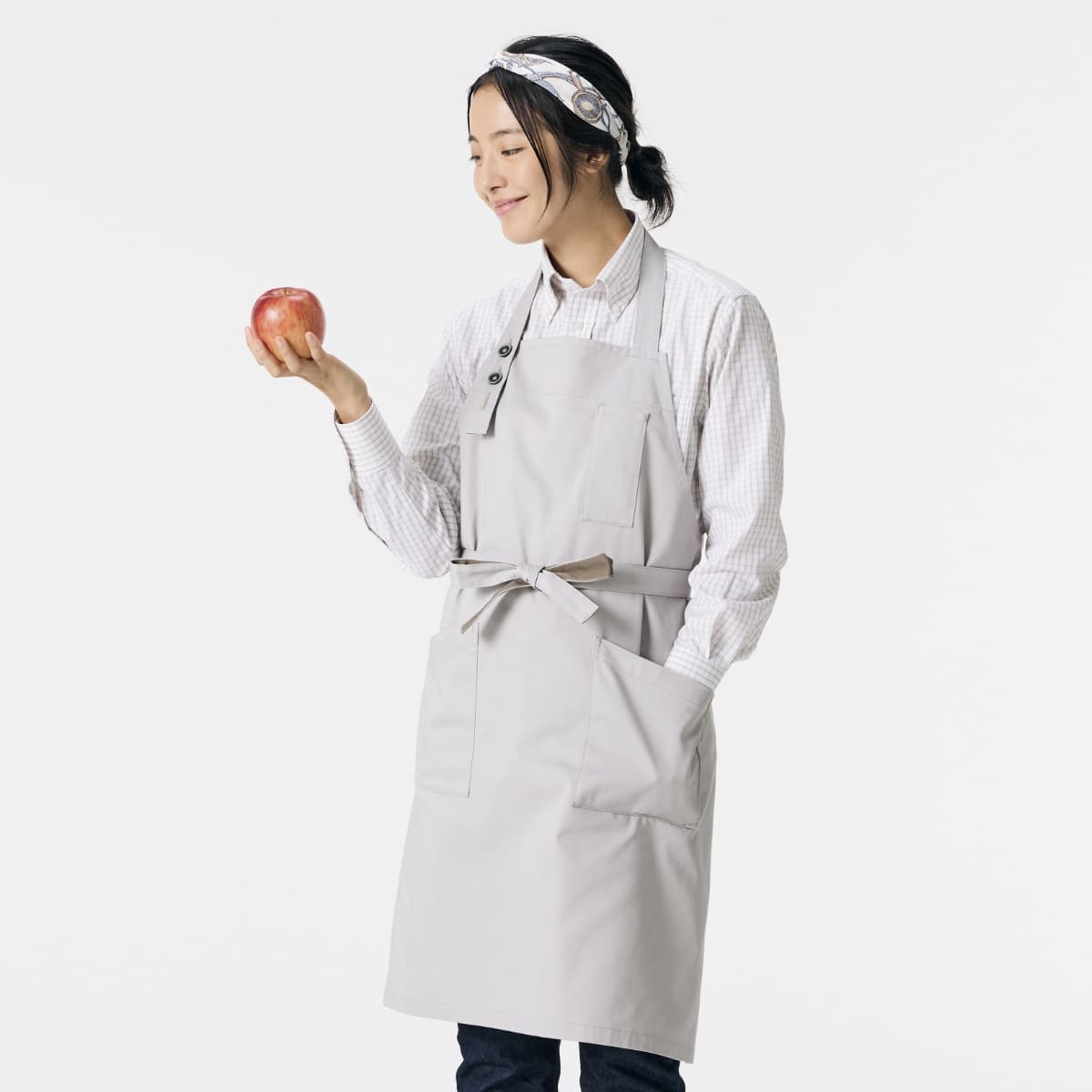 胸当てエプロン | ノベルティ(小物) | 1枚 | FK7193 | ブラウン×カーキ