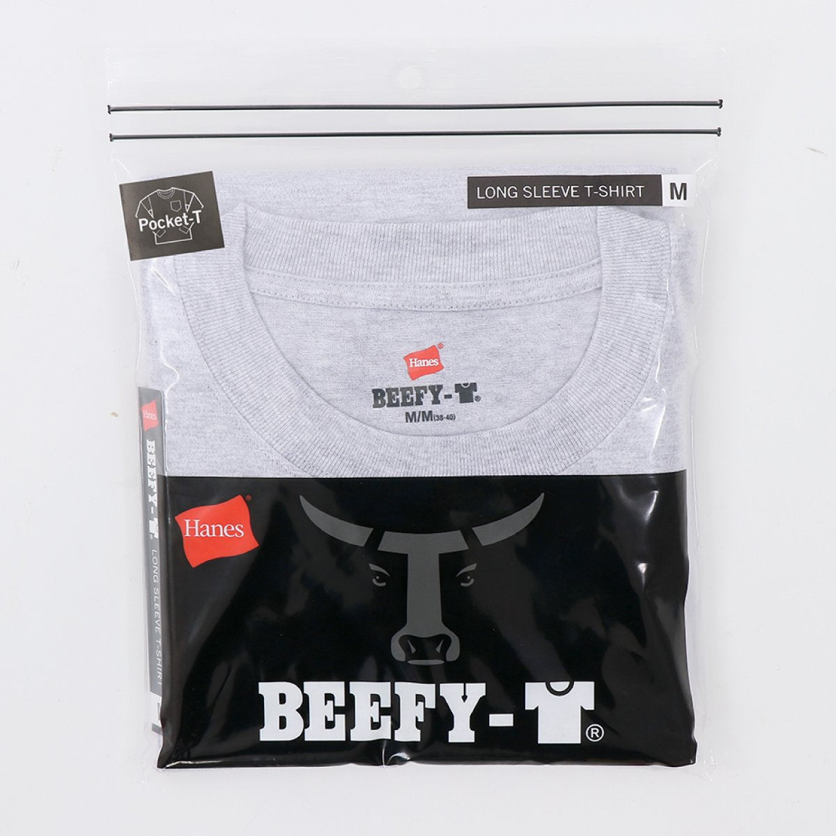 ビーフィーポケットロングスリーブTシャツ BEEFY-T ヘインズ | メンズ | 1枚 | H5196 | ヘザーグレー