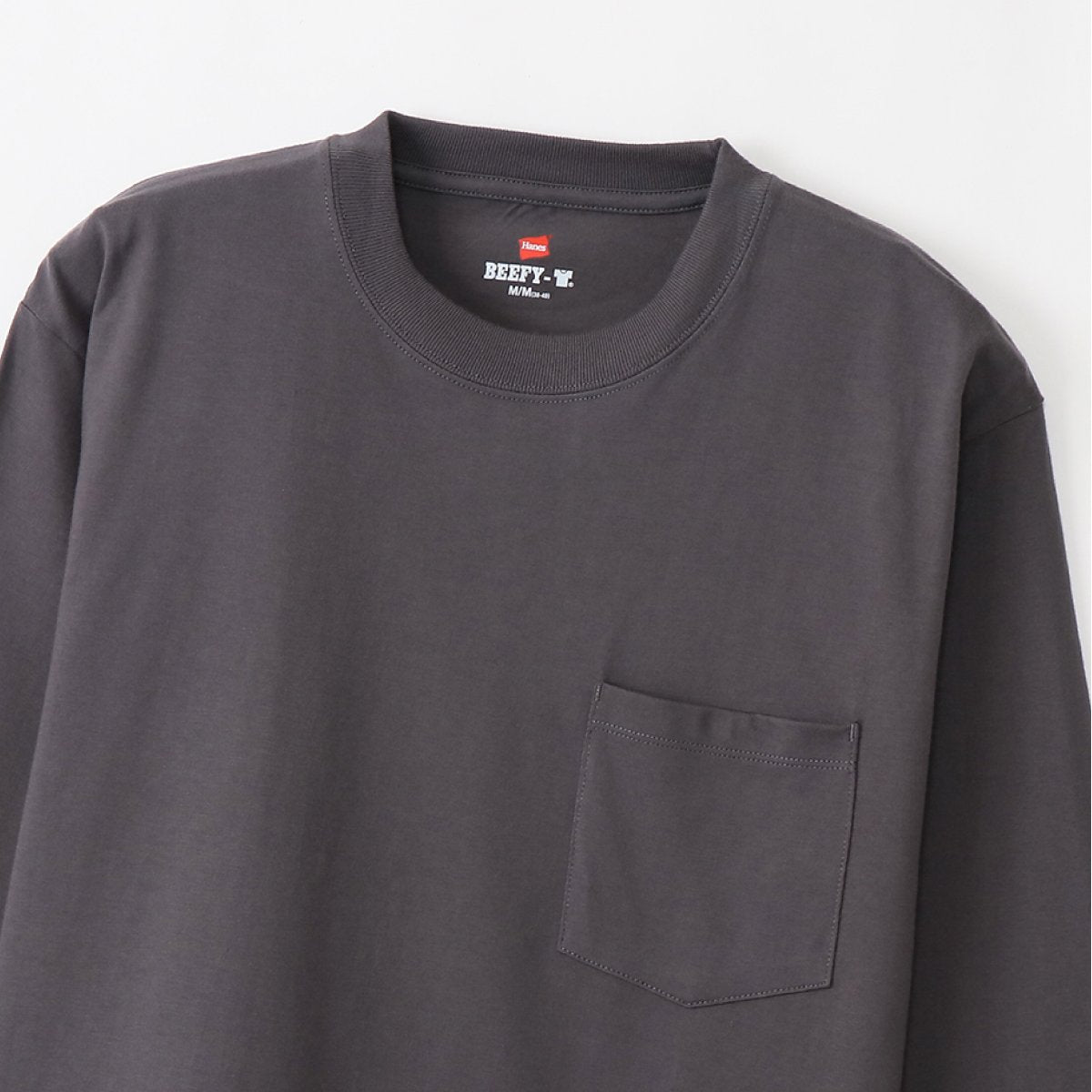 ビーフィーポケットロングスリーブTシャツ BEEFY-T ヘインズ | メンズ | 1枚 | H5196 | ヘザーグレー