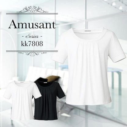 タック切替え半袖ニット | レディース | 1枚 | KK7808 | ブラック