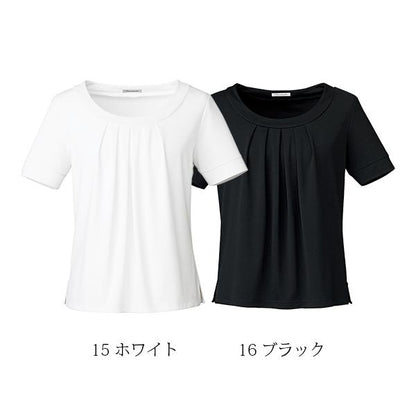 タック切替え半袖ニット | レディース | 1枚 | KK7808 | ブラック