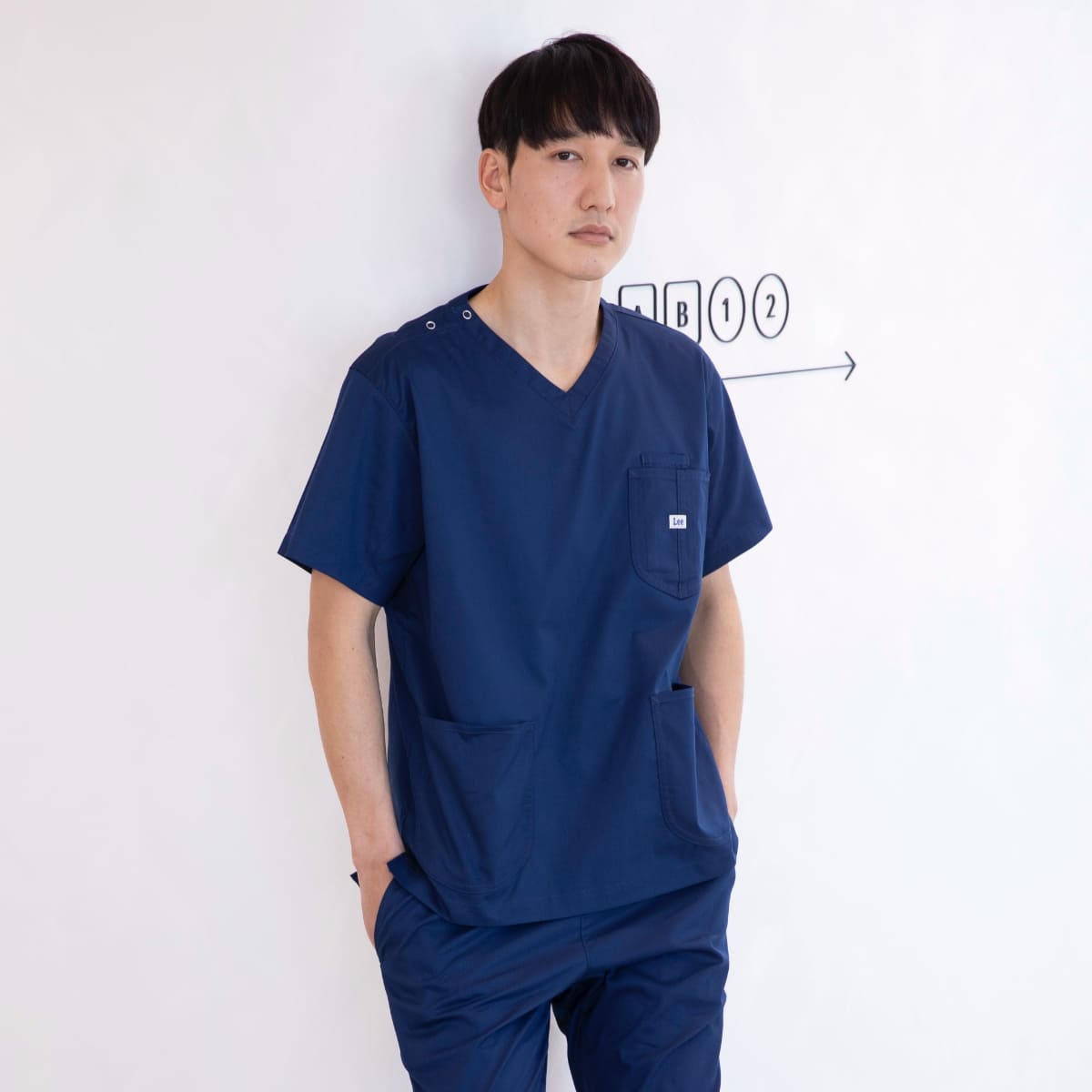 Lee メディカル　ユニセックススクラブ | メディカルウェア | 1枚 | LMS49001 | ベージュ