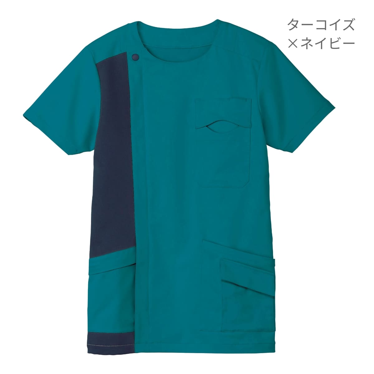 ユニセックススクラブ | メディカルウェア | 1枚 | TB4503U | ターコイズ×ネイビー
