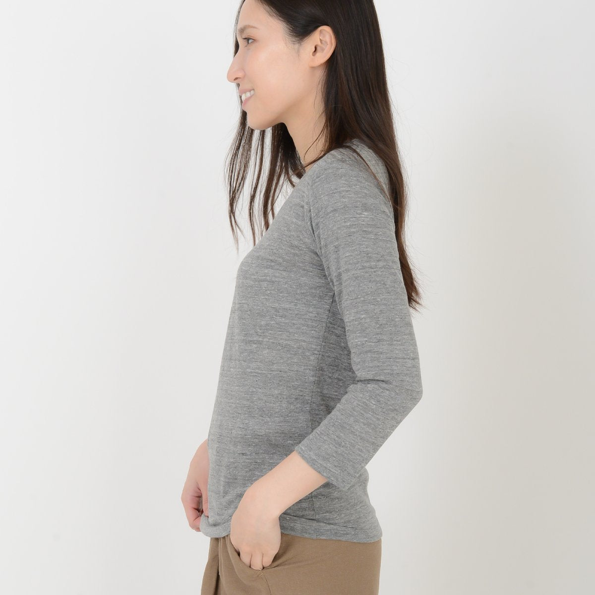 トライブレンド3/4スリーブTシャツ(レディース) | レディース | 1枚 | TBL-117 | ヘザーブルー