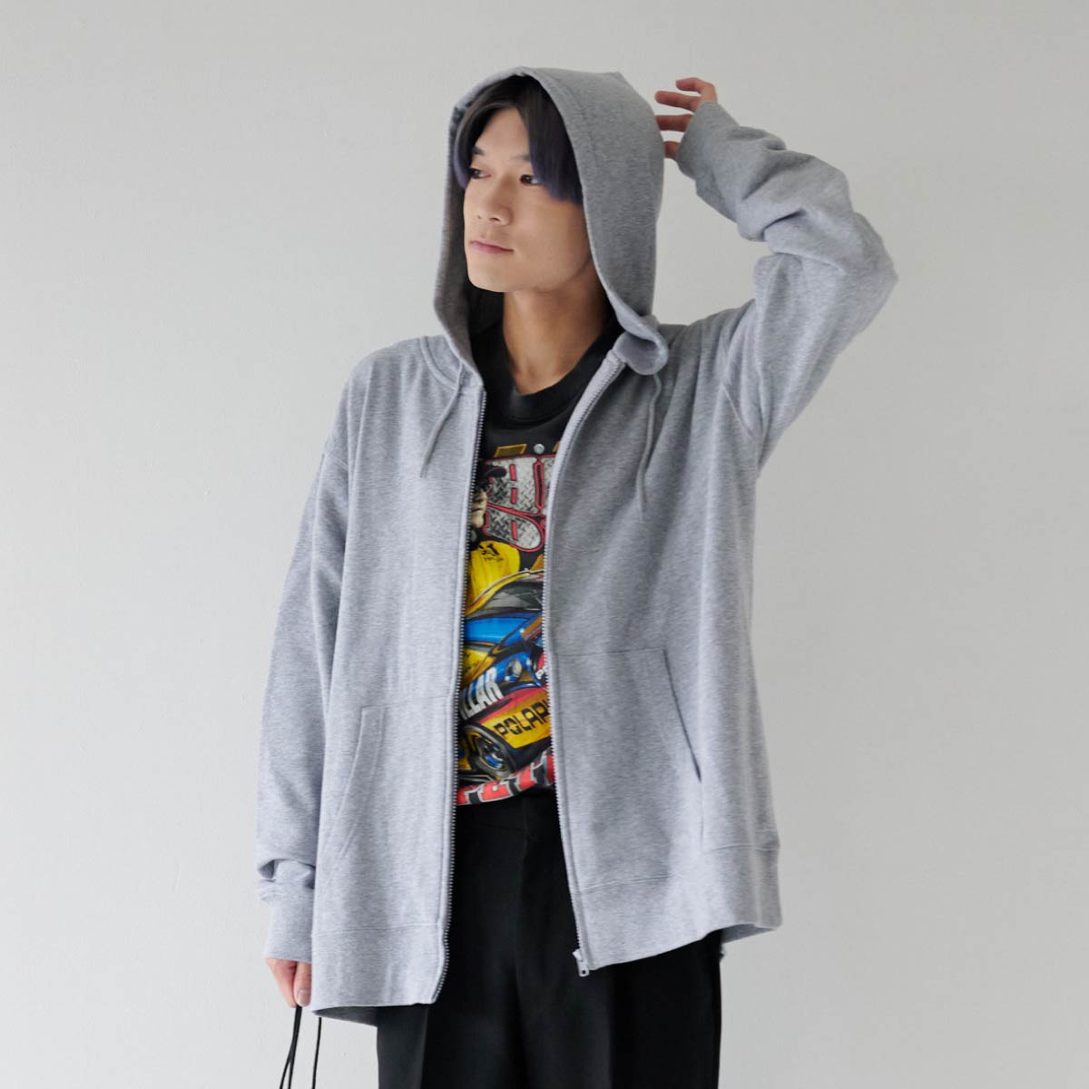 レギュラージップパーカー 10.0oz | メンズ | 1枚 | tsm605s | ヘザーグレー