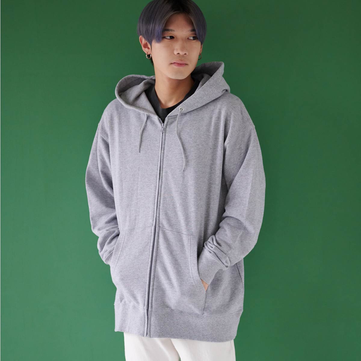 レギュラージップパーカー 10.0oz | メンズ | 1枚 | tsm605s | ヘザーグレー