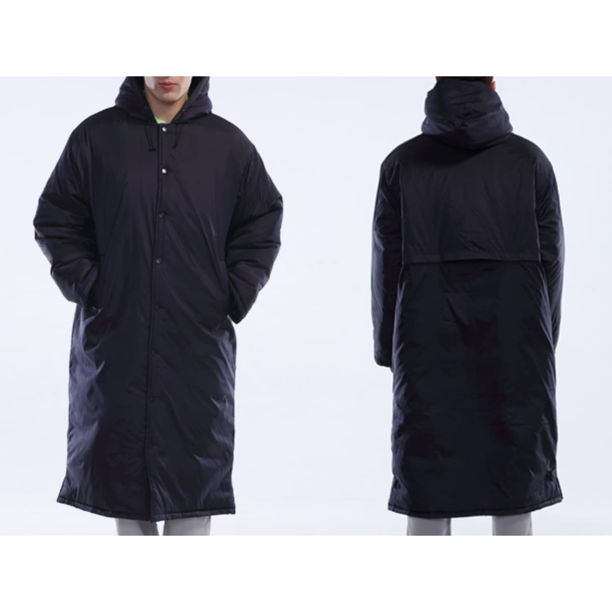 【送料無料】ロング中綿コート | メンズ | 1枚 | P6990 | ブラック