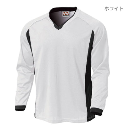 【送料無料】ベーシックロングスリーブサッカーシャツ | ユニフォーム | 1枚 | P1930 | ホワイト