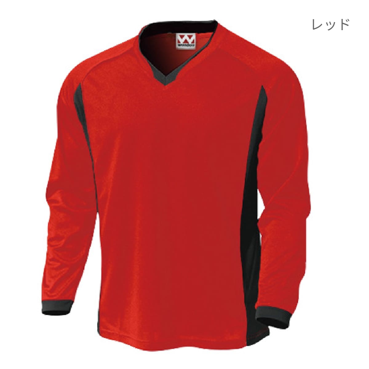 【送料無料】ベーシックロングスリーブサッカーシャツ | ユニフォーム | 1枚 | P1930 | レッド