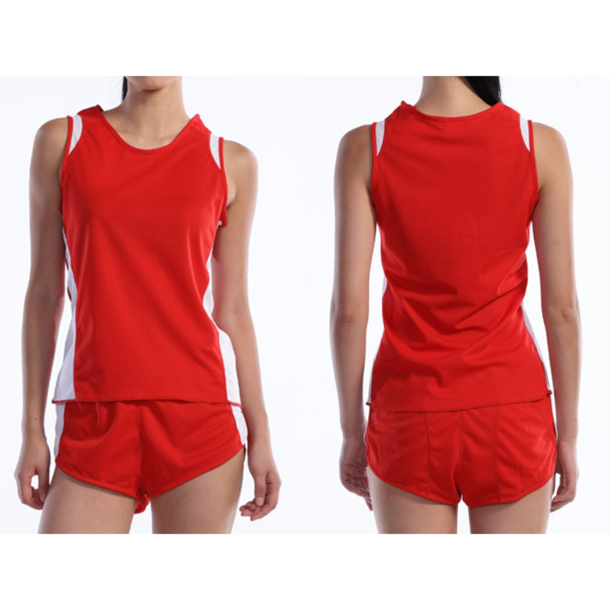 【送料無料】ウィメンズランニングシャツ | ユニフォーム | 1枚 | P5520 | ブラック×ホワイト