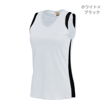 【送料無料】ウィメンズランニングシャツ | ユニフォーム | 1枚 | P5520 | ホワイト×ブラック