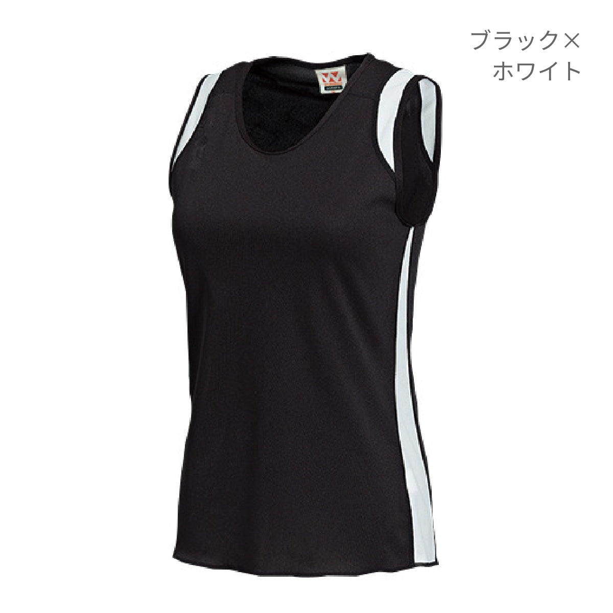 【送料無料】ウィメンズランニングシャツ | ユニフォーム | 1枚 | P5520 | ブラック×ホワイト