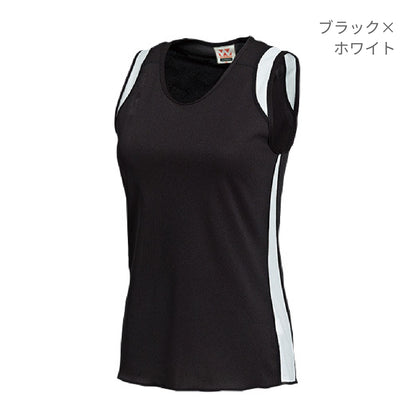 【送料無料】ウィメンズランニングシャツ | ユニフォーム | 1枚 | P5520 | ブラック×ホワイト