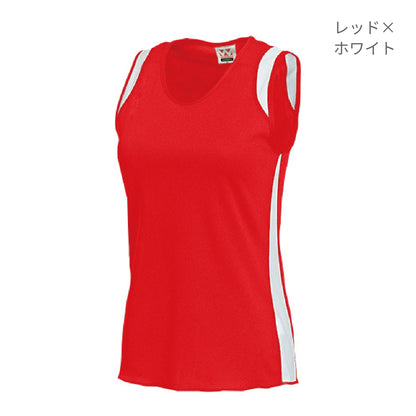 【送料無料】ウィメンズランニングシャツ | ユニフォーム | 1枚 | P5520 | ブラック×ホワイト