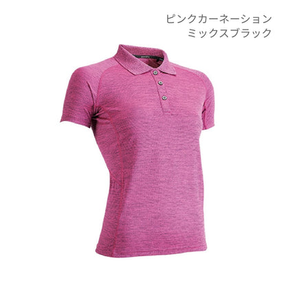 【送料無料】ウィメンズフィットネスポロシャツ | ユニフォーム | 1枚 | P725 | ピンクカーネーションミックスブラック