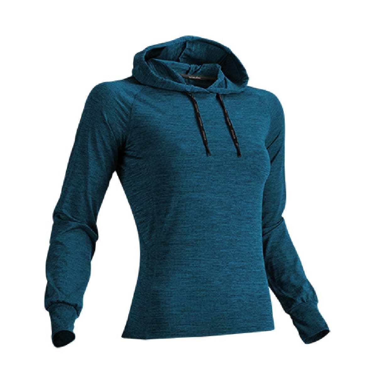 【送料無料】ウィメンズフィットネスフーディロングスリーブシャツ | ユニフォーム | 1枚 | P760 | スウェディッシュブルーミックスブラック