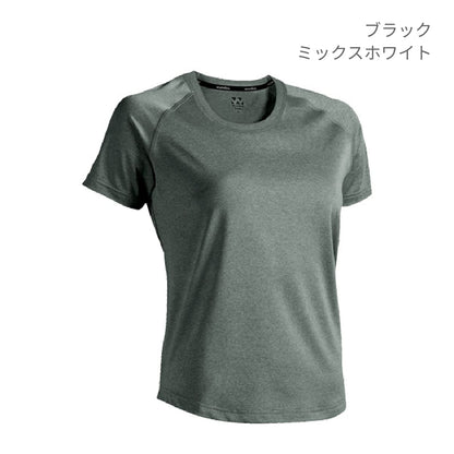 【送料無料】ウィメンズフィットネスストレッチTシャツ | ユニフォーム | 1枚 | P820 | ブラックミックスホワイト